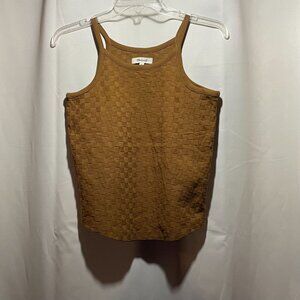 Madewell XS Brown Textured Checkered Tank Top